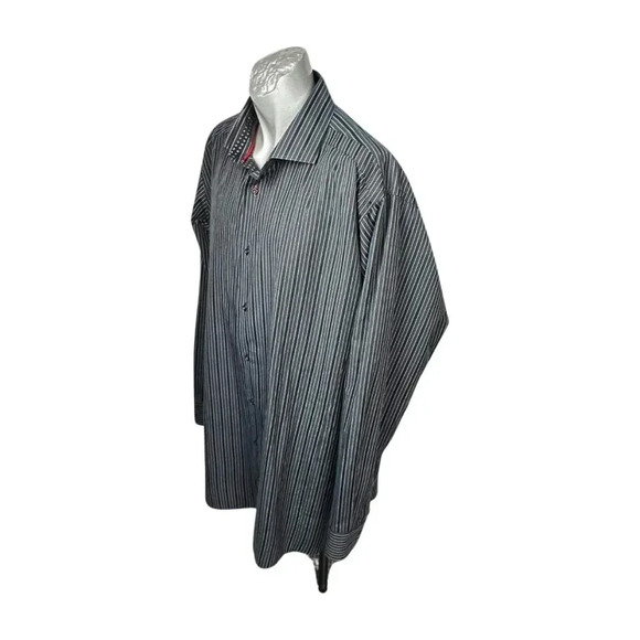 NXT Black Gray Stripe Shirt Size 3X  TALL LS Big Man - Picture 2 of 9